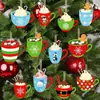 Temu24 Peças de Chocolate Quente de Natal Biscoito de Gengibre Doce Decorações de Madeira com Corda Decorações para Caneca de Café de Natal Natal