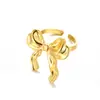 Anillo de Aro Nuevo de Acero Inoxidable Dorado de 18k Transfronterizo de Amazon Diseño Estilo ins Anillo Abierto Personalizado