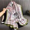 Nova Moda Estilo Primavera e Verão 2025 Lenço Longo de Seda Elegante Lenço Longo de Cetim Lijing para Mãe Leve Versátil para Viagem