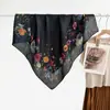 Novo Lenço Quadrado 2025 90cm Cor Dupla Toque de Veludo Jardim de Monet Literário Versátil Elegante Lenço Pashmina Lenço Quadrado