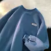 Suéter verde para hombre y mujer estilo Hong Kong primavera y otoño top nuevo oversize abrigo falso de dos piezas top para pareja uso perezoso