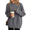 Moletom feminino Amazon espesso longo com blocos de cor, série de estoque de longo prazo, estilo de venda quente para outono e inverno para casais e uso casual