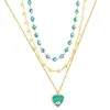 Collares Apilados Personalizados Retro Europeos y Americanos con Forma de Corazón Estrella Ojo del Diablo Acero Inoxidable Joyería Cadena para el Cuello Joyería