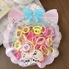 50 Elásticos de Cabelo de Polegar Coloridos Doces Altamente Elásticos Que Não Danificam o Cabelo, Argolas de Cabelo de Toalha Fofas para Meninas, Acessórios de Cabelo