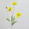 Flores Artificiais de Papoula para Decoração de Casa, Flores de Seda para Decoração Suave de Sala de Estar, Adereços para Fotografia de Casamento, Flores Artificiais de Papoula, Papoulas Artificiais