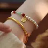 Pulsera de Abalorios de Bambú Color Verde Esmeralda Estilo Chino Nuevo Yuhong para Mujer, Pulsera Exquisita de Estilo Chino Nuevo de Nicho de Lujo Ligero, Venta Directa del Fabricante