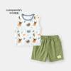 Kaka Panda Meninas Regata Shorts Conjunto de Duas Peças Roupa Infantil de Verão Casual para Meninos Roupa Infantil para Bebês
