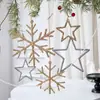 Diseño Propio Swanlace Lentejuela Grande Champagne Copo de Nieve Bastón Estrella de Cinco Puntas Árbol de Navidad Estrella Colgante Colgante