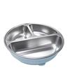 Nuevo Producto Placa de Cena de Acero Inoxidable 304 Profundizada con Ventosa de Silicona en la Base Plato con Tres Compartimentos Vajilla para Niños Plato con Compartimentos para Estudiantes