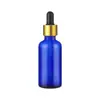Nueva Botella de Loción de Vidrio Azul a Prueba de Luz Tónico Botella Pequeña de Spray Botella Cosmética Botella de Aceite Esencial Botella de Perfume