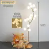 Accesorios de Boda Hierro Electroplateado Arte Árbol de Algodón de 16 Cabezas Guía de Camino Decoración de Salón de Bodas Adornos Luz Guía de Bola Redonda