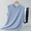Colete Modal Masculino Gelo Seda Fresco Secagem Rápida Antibacteriano Antiácaro Sem Mangas Camiseta Fitness Esporte Colete Cor Lisa Moletom