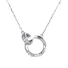 Colar de Zircônia Banhado a Prata para Transmissão ao Vivo Xiaohongshu Douyin Feminino Pingente Quadrado de Diamante Gota d'Água Formato Pera Corrente Clavícula Atacado