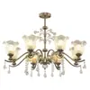 Lustre de sala de estar de luxo leve estilo francês, luminária de cristal estilo americano, luminária de sala de jantar minimalista retrô estilo europeu, luminária de quarto principal estilo japonês mid-century