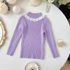 Camiseta Interior para Bebé Niña 2025 Otoño e Invierno Suave Mediana y Grande para Niños Cuello Redondo Punto Jersey Jersey Punto Top Interior