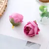 Nova cabeça de flor de rosa simulada pequeno botão de chá DIY flor feita à mão flor de seda flor artificial decoração de casamento flores de parede de fundo
