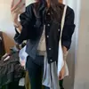 Novidades de outono para mulheres de Dongdaemun, Coreia: jaqueta jeans original com um design estiloso, clássico, profissional e sutilmente único