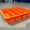 Molde de Hielo Grande de Silicona de Venta Caliente Molde de Hielo de 4 Compartimentos con Tapa Molde de Hielo Molde de Mantequilla Molde de Huevo Molde de Jabón Caja para Tiras de Carne Sub-caja para Alimentos Complementarios