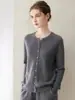 Cárdigan 100% cachemira pura Konsaini para mujer, chaqueta de punto trenzado vintage de cuello redondo para otoño e invierno, suéter exterior para el trabajo