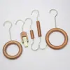 Tienda de ropa clip para sombrero gancho S gancho para colgar gancho para tienda de ropa de mujer clip para tela color nuez con lazo gancho para colgar accesorio para bufanda de seda