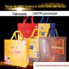 Sacos de embalagem de bebidas não tecidos personalizados, sacolas descartáveis de alta qualidade com estampagem a quente, sacos de bebidas de garrafa única, personalizados