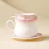 Taza de Té de Cerámica con Gradiente de Color Blanco de Mineral de Roca, Taza para Separación de Té y Agua para el Hogar, Taza Individual, Taza Personal, Taza de Café