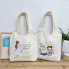 Bolsa colete de ombro e mão estilo preguiçoso de grande capacidade original, estilo coreano simples, bolsa de lona para estudantes, bolsa de livros feminina de verão