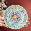 Plato de Cerámica Esmaltada de Gama Alta Jingdezhen Nuevo Estilo Chinoiserie Palacio Plato para el Hogar Plato para Sopa Profunda Plato Redondo Individual