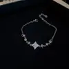 Pulseira de Zircônia Estilo Coreano Camada Dupla Laço Moda Ins Estilo Cool Versátil Luxo Acessível Joias de Alto Padrão para Mulheres