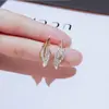 Pendientes de hoja de diamantes para mujer, de plata de ley, con diseño de celebridades coreanas de Internet, sencillos y elegantes, 2020, nuevos y modernos pendientes de nicho que combinan con todo.