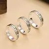 Nuevo anillo de plata de ley 925 trenzado para pareja, hecho a mano, al por mayor, para hombre y mujer, diseño tejido vintage, un par de adornos de diseño nicho