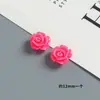 Accesorios de Resina de Rosa Artificial Coloridos de 12 mm Material para Manualidades Pegamento de Crema Funda de Teléfono Celular Agujero Zapato Pasador de Pelo Joyería