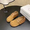 Mules retro para mujer Birkenstock 2026, nuevo estilo old money, con suelas suaves, doble hebilla sintética, diseño de dedo dividido, con plataforma para aumentar altura, slip-on para mujer