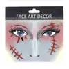 Nuevo Adhesivo Facial de Lágrimas de Sangre para Halloween de Comercio Exterior Fiesta Europea y Americana Araña Autoadhesiva Tramposa con Decoración de Diamantes Adhesivo de Maquillaje