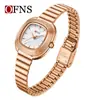 Reloj de Mujer Ofns Amazon Resistente al Agua Nicho Lujo Madreperla Cubo de Azúcar Reloj de Pulsera para Mujer Comercio Exterior Más Vendido Reloj de Cuarzo