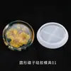 Molde de Resina de Cristal DIY Amapola Plato Redondo Posavasos Plato de Resina Hecho a Mano Espejo Redondo Molde de Silicona