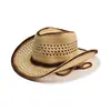 Sombrero de Paja de Vaquero Occidental Estilo Étnico Retro Sombrero de Jazz Europeo y Americano Sombrero Casual para Viajes al Aire Libre en la Pradera Sombrero de Ala Curva Moderno