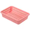 Cesta de cocina grande de 1 kg extra gruesa para verduras, cesta de almacenamiento, cesta rectangular de plástico para artículos varios, cesta para lavar y escurrir verduras