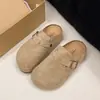 Zapatos de Piel Retro con Hebilla Cubierta Completa Forro de Felpa para Calidez Suela Plana Zapatos de Persona Perezosa Suela Suave Exterior Mate Otoño/Invierno 2026