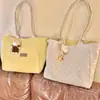 Bolsa feminina moderna e versátil, novo modelo transfronteiriço, bolsa de lona casual de grande capacidade para o dia a dia, bolsa tote simples de cor sólida dupla face