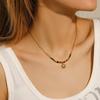 Moda Estilo Boêmio Retrô Versátil Elegante Colar de Contas de Sol Pingente Aço Titânio Não Desbota Nicho