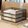Suporte para documentos para mesas de escritório, estante de livros multifuncional de grande capacidade com armazenamento em camadas