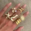 R0993 Anillo Irregular Transfronterizo para Mujer, Diseño de Nicho, Estilo Metálico de Alta Gama, Moda Geométrica, Anillo Ajustable
