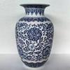 Jarrón de cerámica Jingdezhen, adorno para sala de estar, tamaño pequeño, jarrón de porcelana azul y blanca antiguo, jarrón decorativo de estilo chino para mueble de TV.