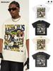2025 Primavera e Verão Cross-border Novo Vinicius JR Retro Futebol Impresso Pesado Camiseta de manga curta masculina e feminina Puro Algodão Trendy