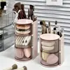 Caja de Almacenamiento Giratoria para Brochas de Maquillaje a Prueba de Polvo Organizador de Esponjas de Belleza para Escritorio Estante de Almacenamiento para Labiales Caja de Almacenamiento para Tocador