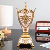 Incensário retrô estilo europeu de luxo leve para mesa decoração de sala de estar Decoração de castiçal de quatro cantos artesanato requintado avançado incensário