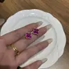 Buqi Lati Pendientes Mini Pequeños Cepillados Italianos Blanco Natural Flor de Fritilario Trébol de Cuatro Hojas Pendientes Estilo Corte Vintage