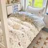 Juego de Ropa de Cama de Algodón Puro de Tres Piezas para Dormitorios Universitarios, Nuevo Modelo 2026, Juego para Cama Individual/Doble, Juego de Cuatro Piezas, Lavable a Máquina