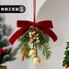 Sino de Natal Laço Pinha Decoração de Árvore de Natal Presente Arranjo de Porta de Carro Janela de Carro Enfeite Pendurado Atacado